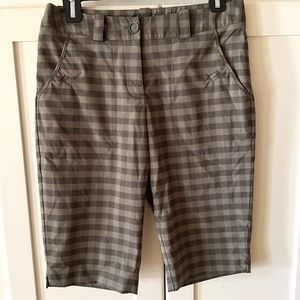 Nike Golf Dri Fit Bermuda Short, Green Plaid, Size 4